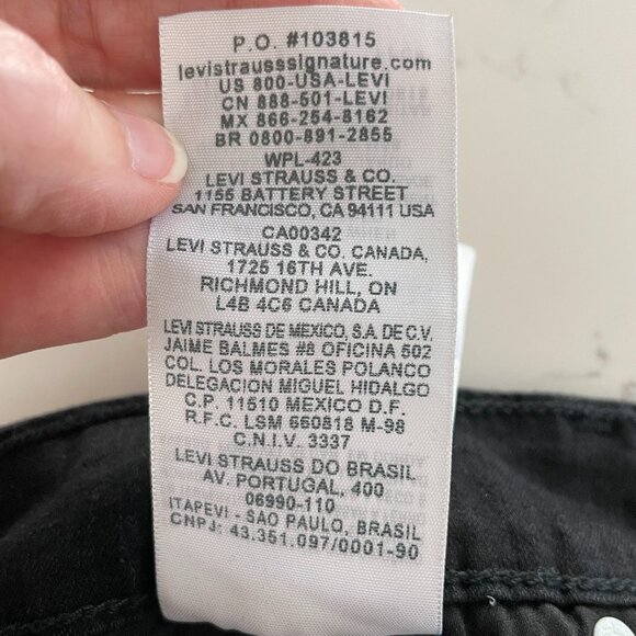 Signature by Levi Strauss & Co. Modern Straight 5 Pocket M Rise Jeans Black Sz 6 - Picture 10 of 16